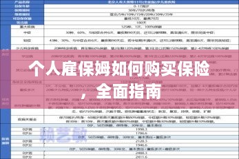 个人雇保姆保险购买指南,全面解析与攻略-图1 个人雇保姆保险购买指南,全面解析与攻略-图1