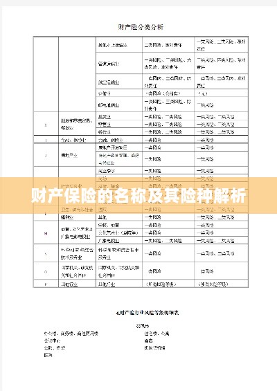 财产保险名称及险种深度解析-图1