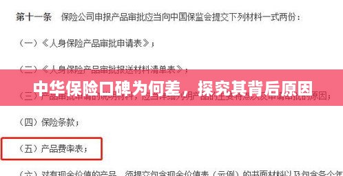 中华保险口碑差背后的原因探究-图1 中华保险口碑差背后的原因探究-图1